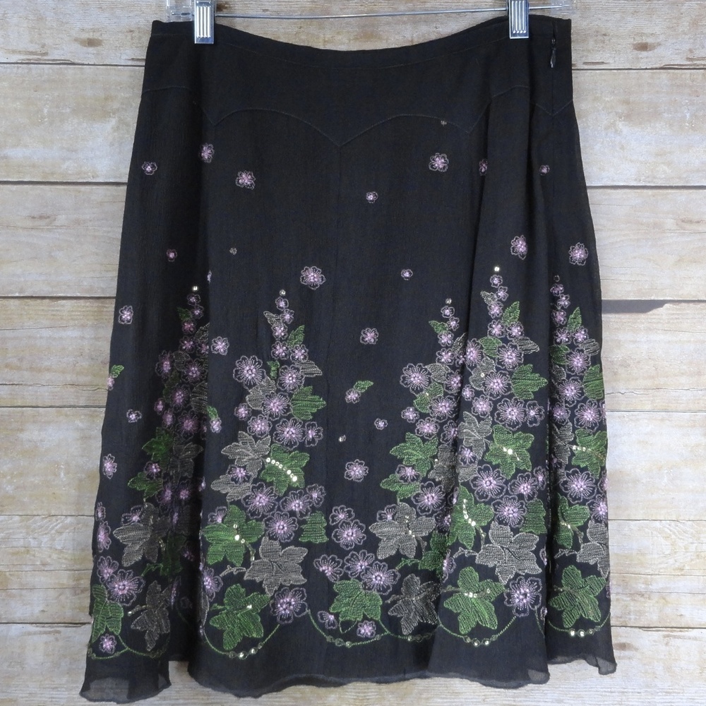 Identity by Lord & Taylor Lined Silk Skirt - 0